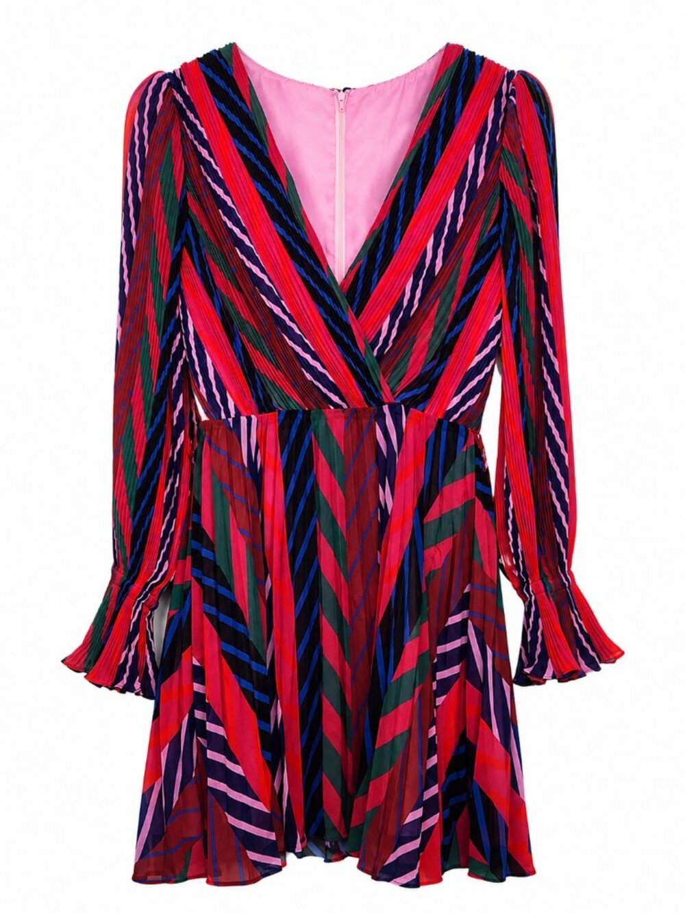 La Maison Talulah Women's Multicolor Pleated Wrap Mini Dress Size XS